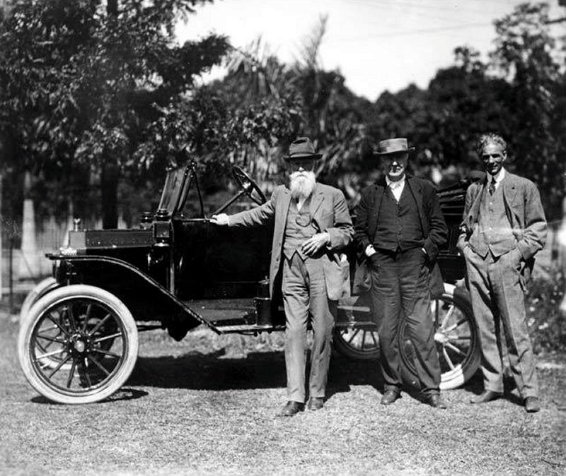 1914 Ford Model T with John Burroughs, Thomas Edison and Henry Ford